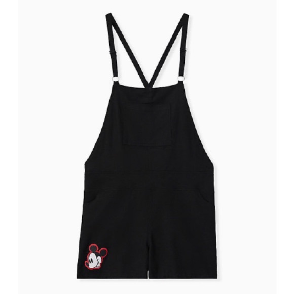 torrid Pants - DISNEY MICKEY MOUSE BLACK LINEN SHORTALL